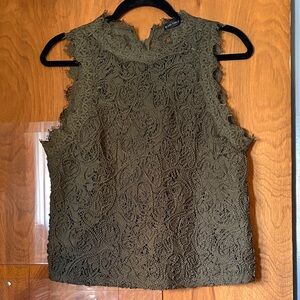 Black Tape Olive Green Lace Top